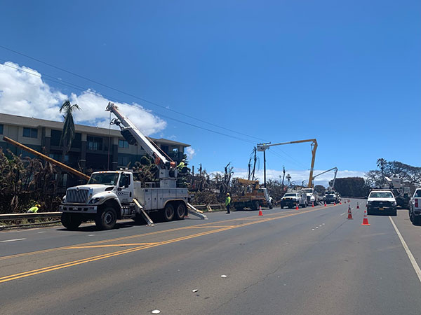 Crews working to restore circuit serving essential services in Lahaina