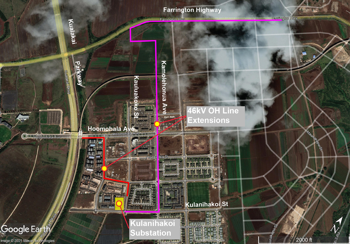 Kulanihakoi substation project map