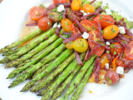 Grilled Asparagus with Crispy Pipikaula