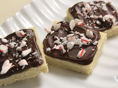 peppermint shortbread bar cookies