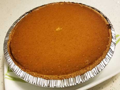 fresh pumpkin pie