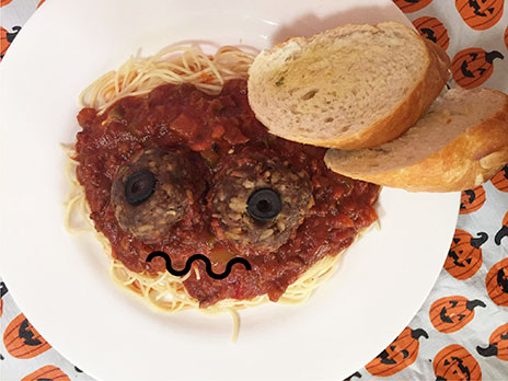 spaghetti and eyeballs