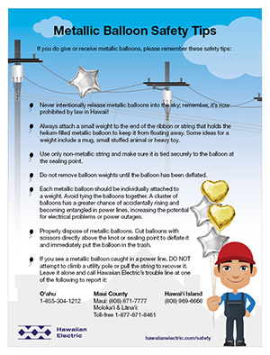 Metallic balloon safety flyer